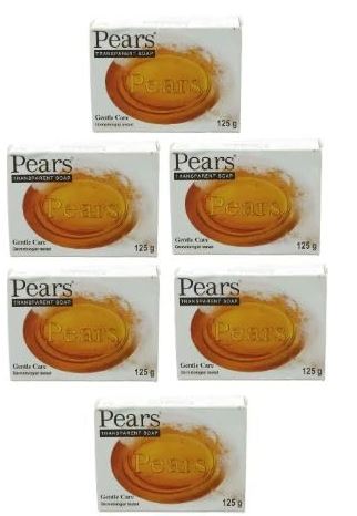 Pears Transparent Classic Soap Amber Appearance Soap Pack Of 6 The Golden Glow of Amber Appearance Moisturiser Soap 125 Gram New Aroma Body Care