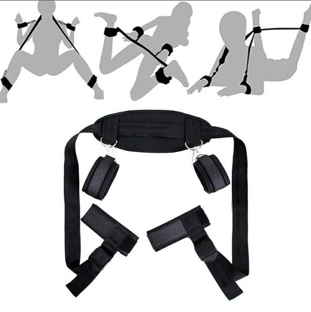 Bondage Set Under Bed Kit Handcuffs Ankle Restraint Straps Adult Toy for Couple