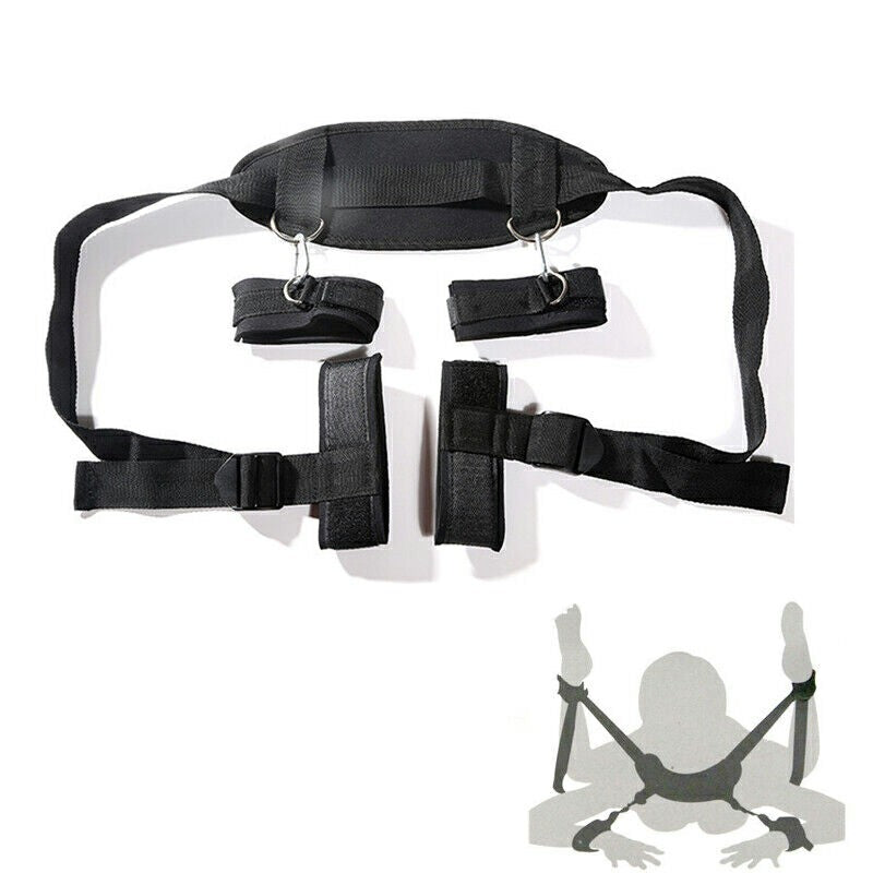 Bondage Set Under Bed Kit Handcuffs Ankle Restraint Straps Adult Toy for Couple