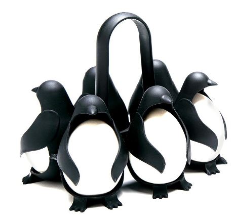 Egg 3-in 1 Cook Serve Store Egg Holder Penguin Shaped Boiled Egg Cooker For 6 Eggs Kitchen Rack