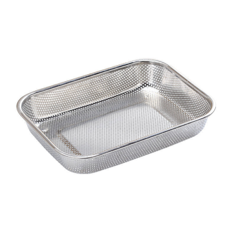 Rectangle Metal Strainer Tray Basket Colander Strainer for Kitchen 30 x 22 x 5.5 cm
