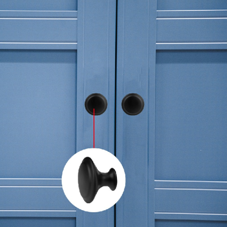 2pcs Stainless Steel Door Knobs for Cabinet Handles Cupboard Drawer Kitchen - Black