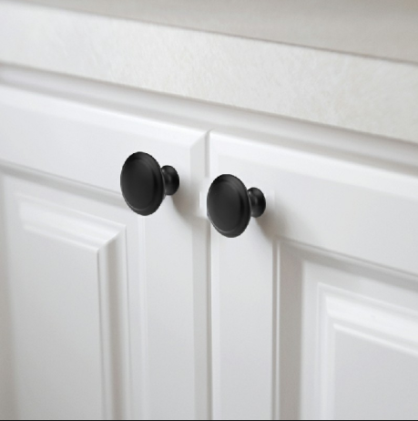 2pcs Stainless Steel Door Knobs for Cabinet Handles Cupboard Drawer Kitchen - Black