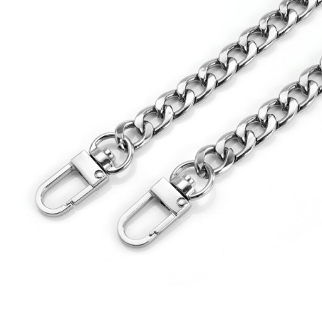 120CM Length Bag Metal Flat Chain Replacement Strap for Handbag Purse - Silver