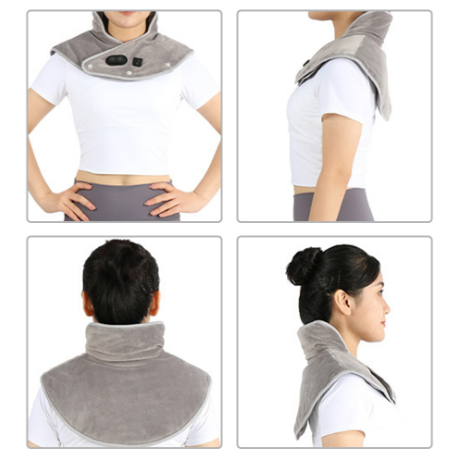 Electric Heating Shoulder Neck Pad Vibration Massager USB Cervical Warmer