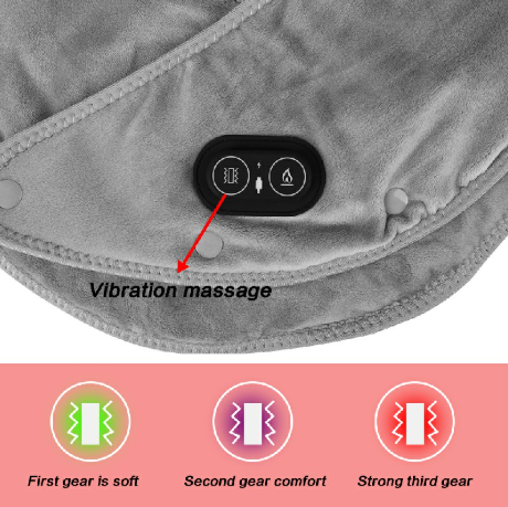 Electric Heating Shoulder Neck Pad Vibration Massager USB Cervical Warmer