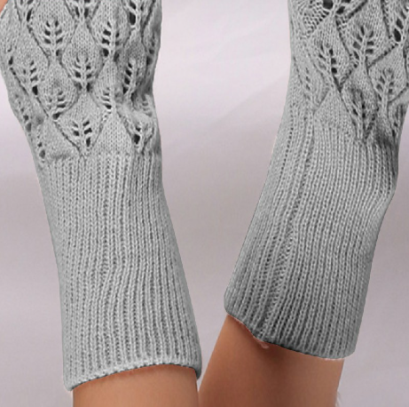 Winter Arm Hand Warmer Knitted Long Fingerless Gloves Soft Mittens for Female