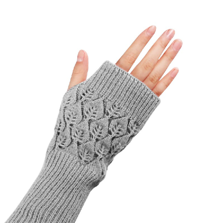 Winter Arm Hand Warmer Knitted Long Fingerless Gloves Soft Mittens for Female