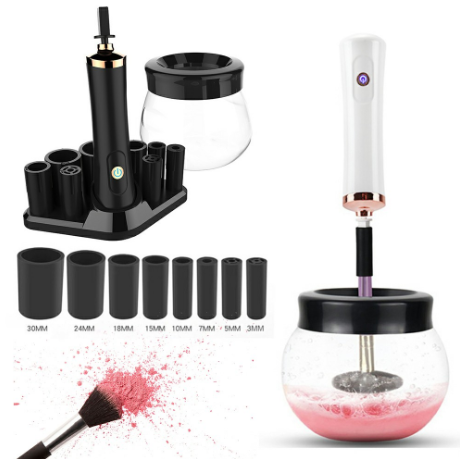 Electric Make up Brush Cleaner Dryer Set Machine Cosmetic Auto Clean Quick Dry - White