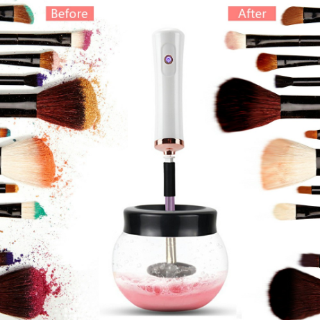 Electric Make up Brush Cleaner Dryer Set Machine Cosmetic Auto Clean Quick Dry - White