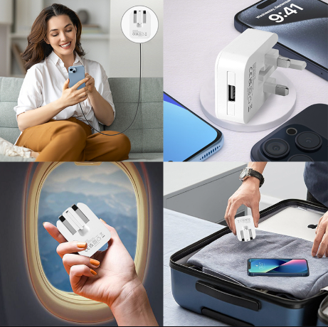 TH31-PD Foldable 20W QC3.0 USB C Fast Charging Mains Adapter for iPhone Samsung Mobile Tabet