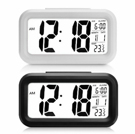 5.3 Inch Smart Simple Silent LED Digital Alarm Clock w/ Date Temp Display