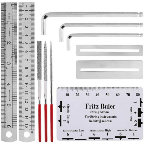 26 pcs Guitar Repairing Tool Kit of Guitar Winder Wire Plier String Organizer Fingerboard Protector String Ruler
