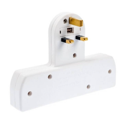 3 Way Gang Extension Wall Socket UK Mains Plug Adaptor Convert Extender 13A