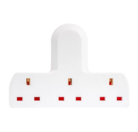 3 Way Gang Extension Wall Socket UK Mains Plug Adaptor Convert Extender 13A