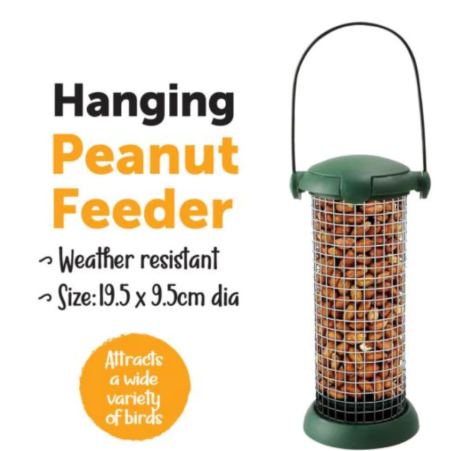 Garden Hanging Bird Peanut Feeder 19.5 x 9.5 cm - Green