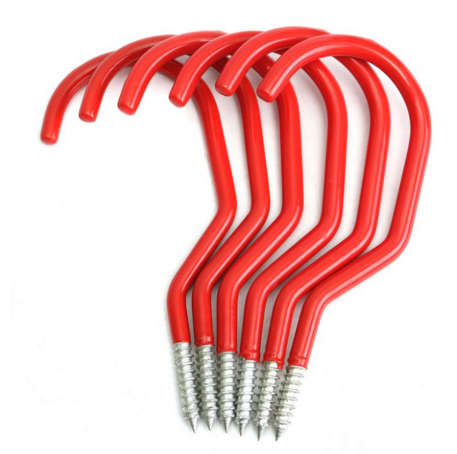 2pc Red Bicycle Hooks Screw-in Bike Storage Hooks for Wall Mount