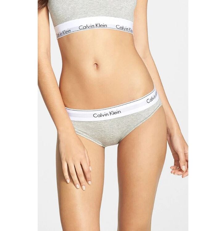 Calvin Klein Cotton Stretch Women's Bralette & Thong Set soft, breathable fabric, perfect fit for everyday comfort and style-Grey