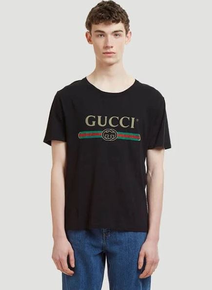 Gucci Tee Short Sleev Tee shirt cotton crew neck Soft, breathable with a classic fit. Perfect for everyday wear, layering, or lounging in comfort and style Black - Large