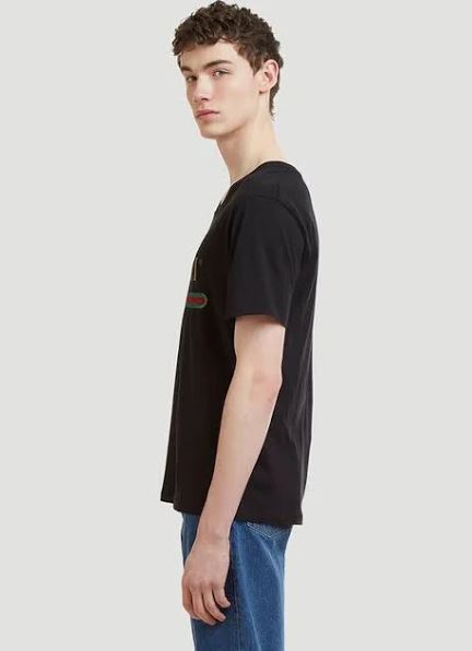 Gucci Tee Short Sleev Tee shirt cotton crew neck Soft, breathable with a classic fit. Perfect for everyday wear, layering, or lounging in comfort and style Black - Large