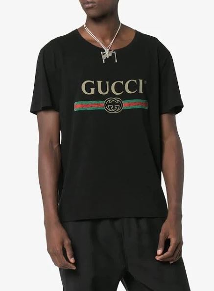 Gucci Tee Short Sleev Tee shirt cotton crew neck Soft, breathable with a classic fit. Perfect for everyday wear, layering, or lounging in comfort and style Black - Large