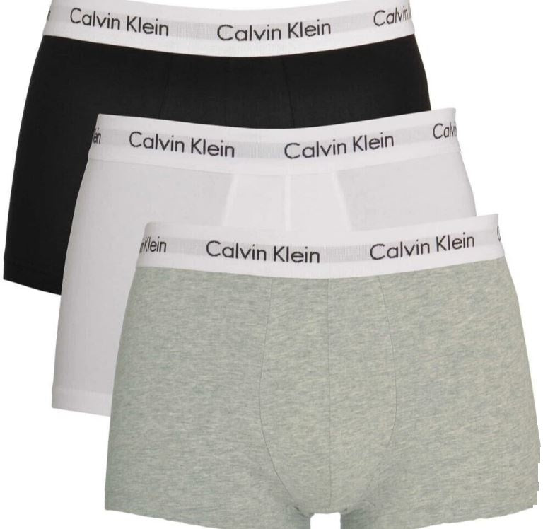 3 Pack Calvin Klein Men's Boxer Trunks 100% Authentic Cotton Underwear, Soft Stretch Fit, Premium Comfort, Classic Waistband –BWG