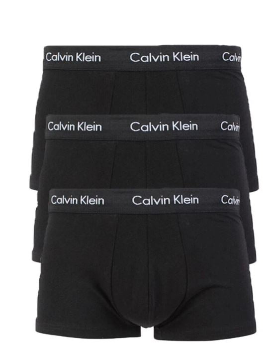 3Pack Calvin Klein Men's Cotton Stretch Boxer Briefs Comfortable, Breathable Underwear with Supportive Fit for Everyday Wear Classic Style- Black
