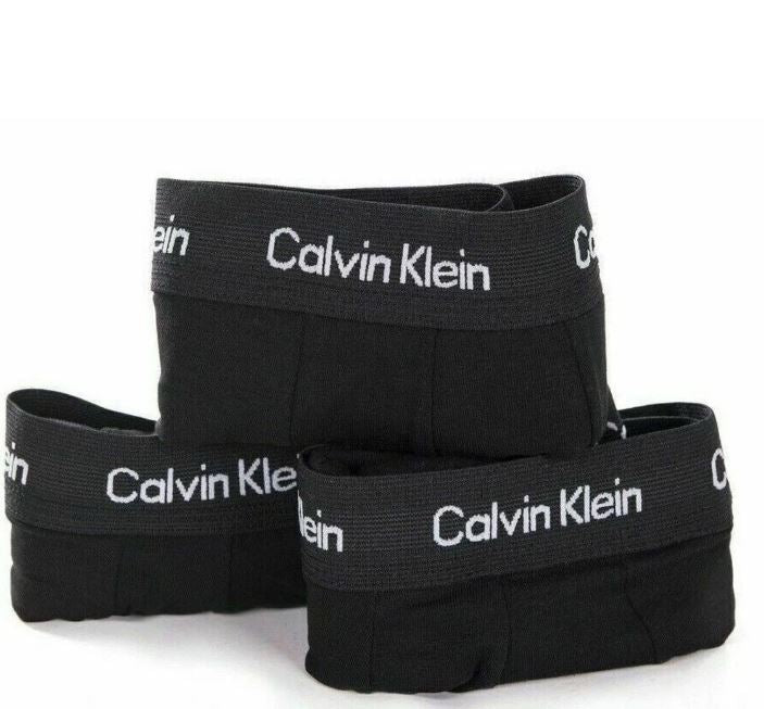 3Pack Calvin Klein Men's Cotton Stretch Boxer Briefs Comfortable, Breathable Underwear with Supportive Fit for Everyday Wear Classic Style- Black