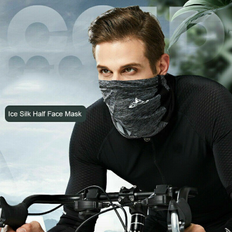 Neck Gaiter Bandana Headband Cooling Face Scarf Shield Head Cover Snood Scarves - Grey