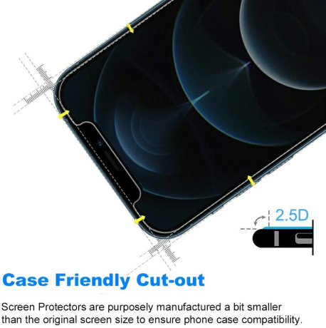 3X High Transparency Scratch Resistant Anti-shatter 2.5D Tempered Glass for iPhone 12 Mini