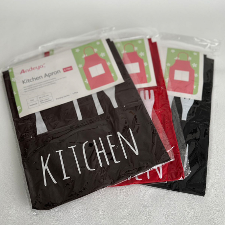 PVC Apron with Printed Design for Kitchen Baking 55 x 72 cm - Random Colour