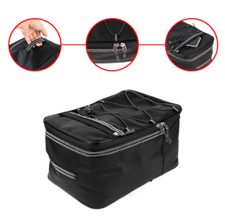 Bicycle Rear Seat Bag Waterproof Cycling Bike Pannier Reflective Rack Pack with Rain cover