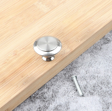 2pcs Stainless Steel Door Knobs for Cabinet Handles Cupboard Drawer Kitchen - Silver