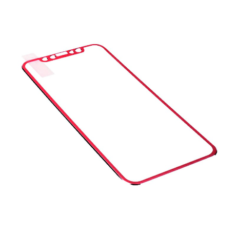 iPhone X/XS/11 Pro 3D Tempered Glass Metal Edge to Edge Screen Protector - Red