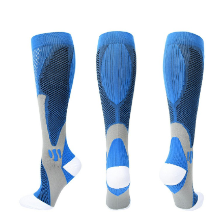 One Pairs Compression Socks Sports Calf Shin Leg Socks for Running Unisex, Blue L/XL