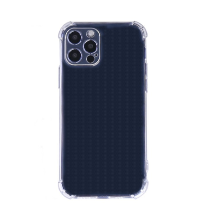 TPU Rubber Soft Skin Silicone Protective Case with Bumper Edge for iPhone 12 Pro Max - Clear