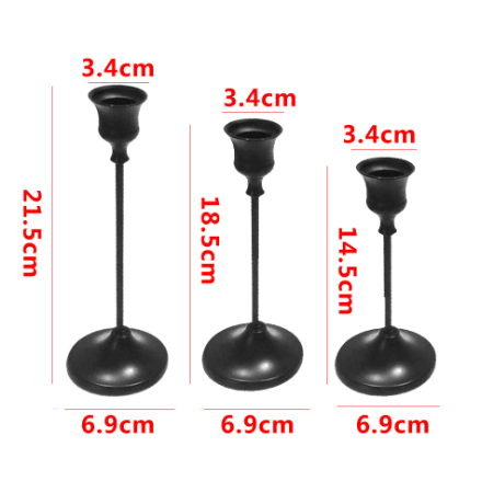 3pcs Candlestick Holder Decorative Candle Holder for Fireplace Dinning Table Home Decorations - Gold