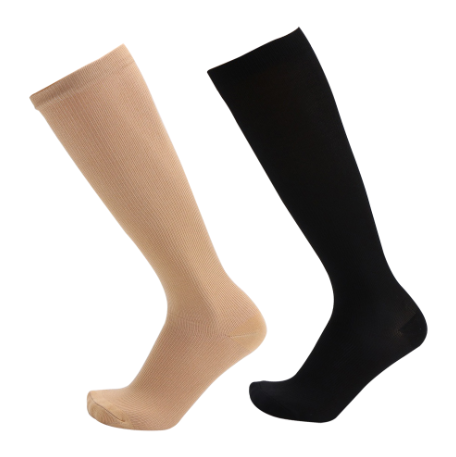 Unisex Anti-Fatigue Sport Compression Socks Varicose Vein Stocking One Pair - Skin S/M