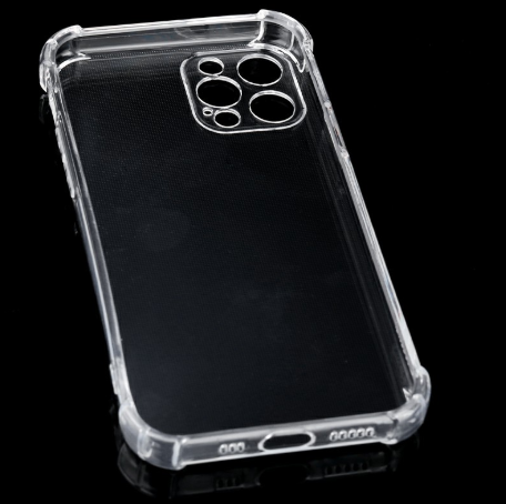 TPU Rubber Soft Skin Silicone Protective Case with Bumper Edge for iPhone 12 Pro Max - Clear