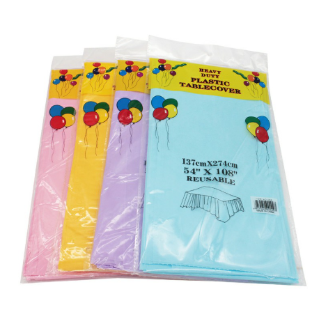 Plastic Rectangle Tablecover Disposable Waterproof Table Cloth Covers for Party Catering - White