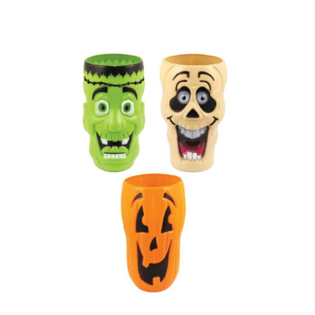 Plastic Halloween Party Cups Assorted Designs - Random Sent