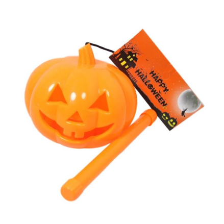 Halloween Light Up Pumpkin With Stick Festive Fun Trick Or Treat Pumpkin 13-15cm