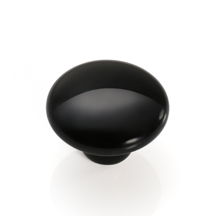 38mm Ceramic Single Hole Cupboard Handles Drawer Pulls Kitchen Cabinet Knobs - Black