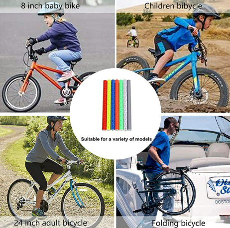 12 pcs Bike Wheel Spoke Reflector Warning Strip for BMX MTB Kids Road Mountain Bike - Orange