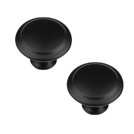 2pcs Stainless Steel Door Knobs for Cabinet Handles Cupboard Drawer Kitchen - Black