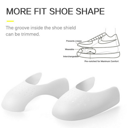 Shoe Trainer Protector Reusable Anti Crease Sneaker Shields Toe Box Decreaser for Men UK 7-12 - White
