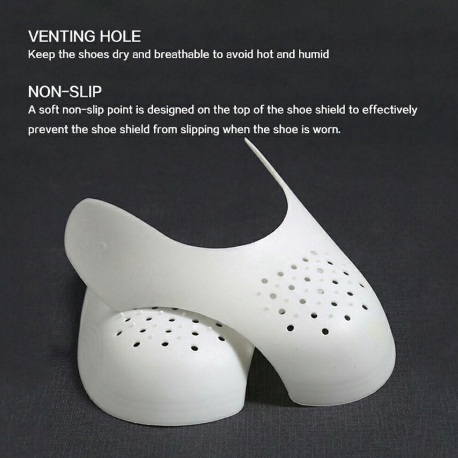 Shoe Trainer Protector Reusable Anti Crease Sneaker Shields Toe Box Decreaser for Men UK 7-12 - White