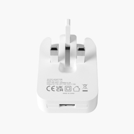 TH31-1U Foldable 18W QC3.0 USB A Fast Charging Mains Adapter for iPhone Samsung Mobile Tabet