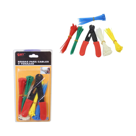 Cable Tie Set DIY Tool Kit Nylon Self-locking Cable Zip Ties with Cutter