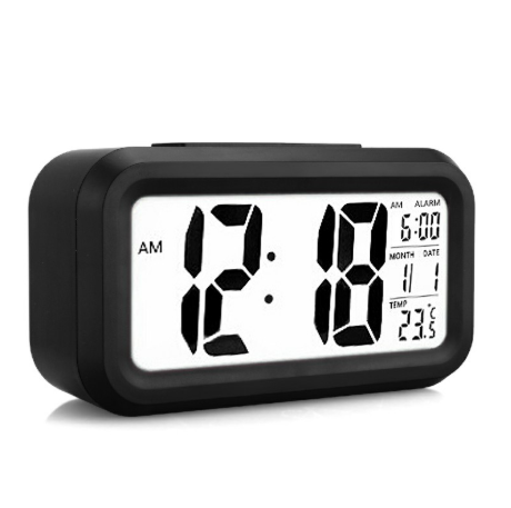 5.3 Inch Smart Simple Silent LED Digital Alarm Clock w/ Date Temp Display